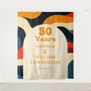 Groovy Retro 50th Wedding Anniversary Backdrop