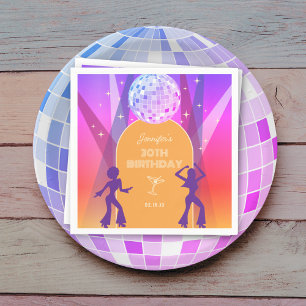 Groovy Retro 70s 80s Disco 30th Birthday Party Napkins