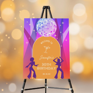 Groovy Retro 70s 80s Disco 30th Birthday Welcome Foam Board