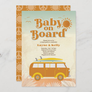 Groovy Retro 70s Baby Shower Invitation