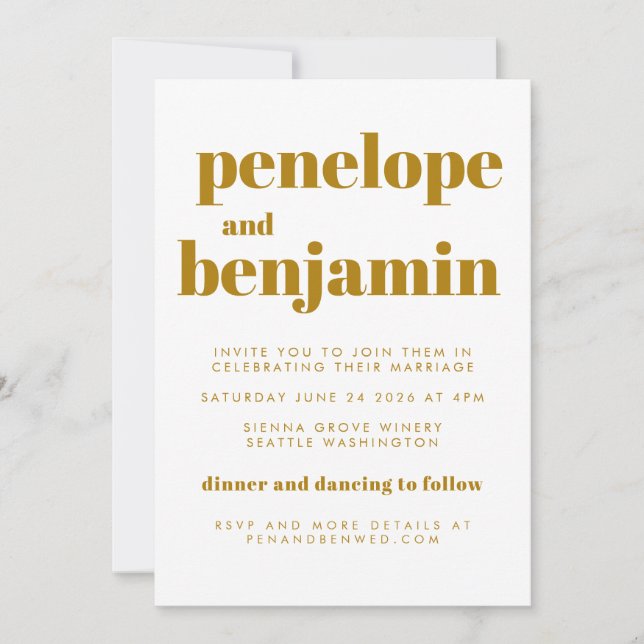 Groovy Retro 70s Botanical All-in-One Wedding  Invitation (Front)