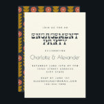 Groovy Retro 70s Botanical Engagement Party  Invitation<br><div class="desc">Groovy Retro 70s Design Botanical Engagement Party Invitation</div>