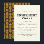 Groovy Retro 70s Botanical Engagement Party  Invitation<br><div class="desc">Groovy Retro 70s Design Botanical Engagement Party Invitation</div>