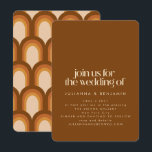 Groovy Retro 70s Design Brown Unique Fun Wedding Invitation<br><div class="desc">Groovy Retro 70s Design Brown Unique Fun Wedding Invitation</div>