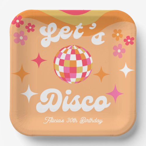 Groovy Retro 70s Lets Disco Any Age Birthday Paper Plates