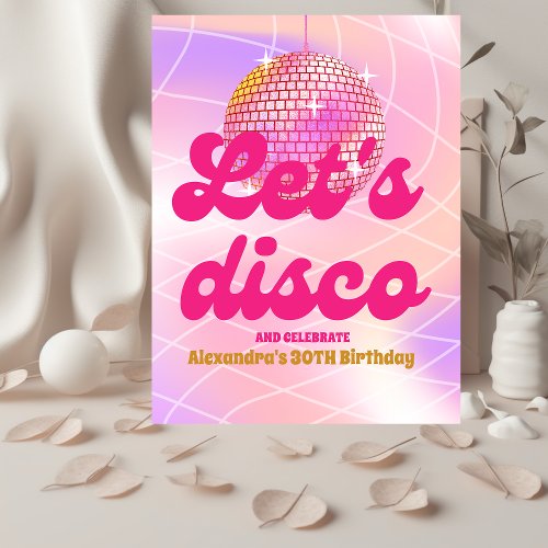 Groovy Retro 70s Lets Disco Birthday Party Foam Board