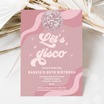 Groovy Retro 70s Let's Disco Birthday Party  Invitation by PixelPerfectionParty at Zazzle