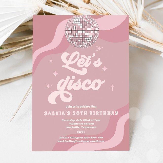 Groovy Retro 70s Let's Disco Birthday Party  Invitation (Creator Uploaded)
