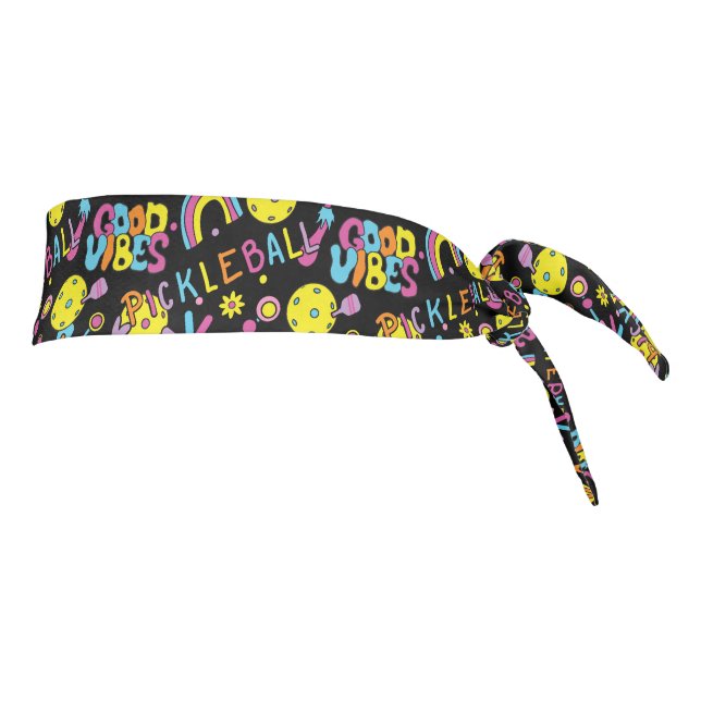 Groovy, retro 90s, black  tie headband (Rotate 90)
