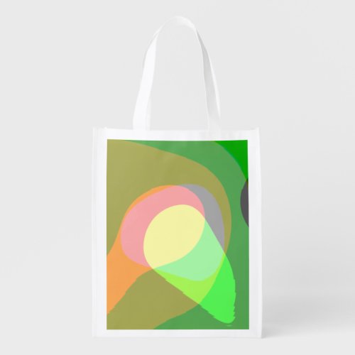 Groovy Retro Abstract Art 710 Grocery Bag