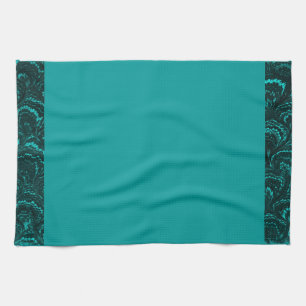Groovy Retro Abstract Swirl Teal Peacock Turquoise Towel