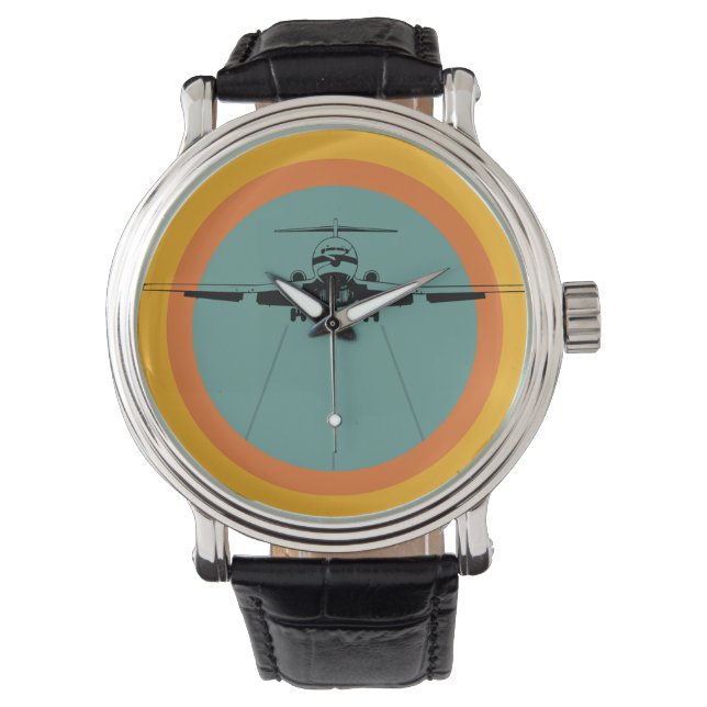 Groovy Retro Airliner Jet Watch (Front)