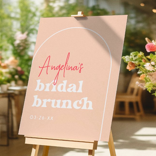 Groovy Retro Arch Bridal Shower Welcome Sign (Creator Uploaded)