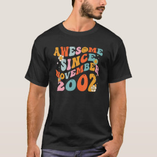 Groovy Retro Awesome Since 2002 20 Years Old 20th T-Shirt