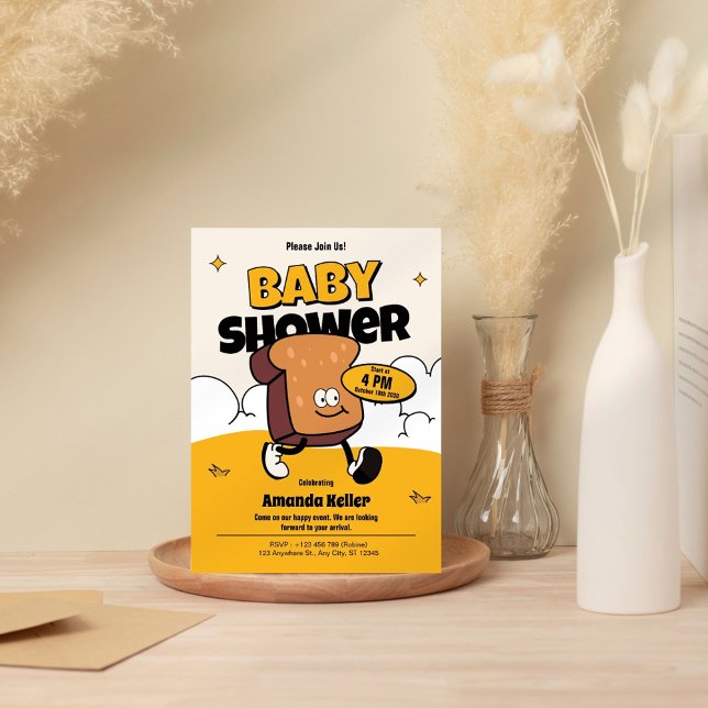 Groovy Retro Baby Shower Invitation (Creator Uploaded)