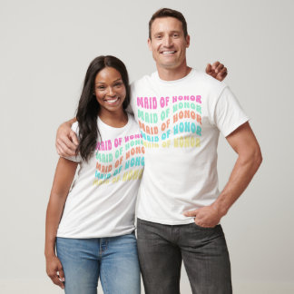 Groovy Retro Bachelorette Party Maid Of Honor   T-Shirt