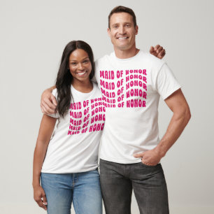 Groovy Retro Bachelorette Party Maid Of Honor  T-Shirt