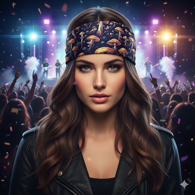 Groovy Retro Bioluminescent Mushroom Bandana (Creator Uploaded)