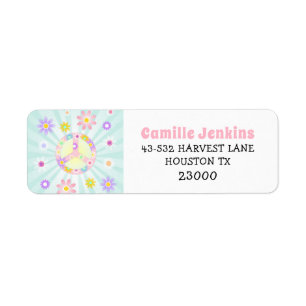 Groovy Retro Birthday Invitation Return Address Label