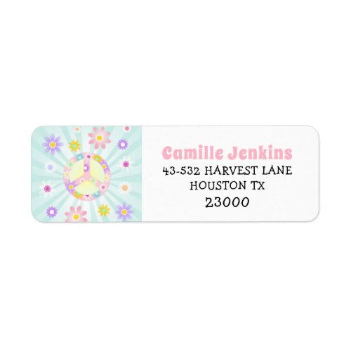 Groovy Retro Birthday Invitation Return Address Label