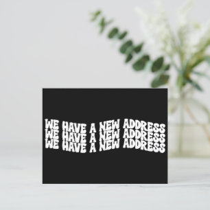 Groovy Retro Black White We Moved New Home Moving Announcement Postcard