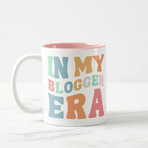 Groovy Retro Blogger Era Blogging Gift Two_Tone Coffee Mug