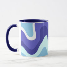 Groovy Retro Blue and Purple Wavy