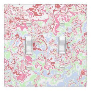 Groovy Retro Boho Eclectic Funky Colorful Marble Light Switch Cover