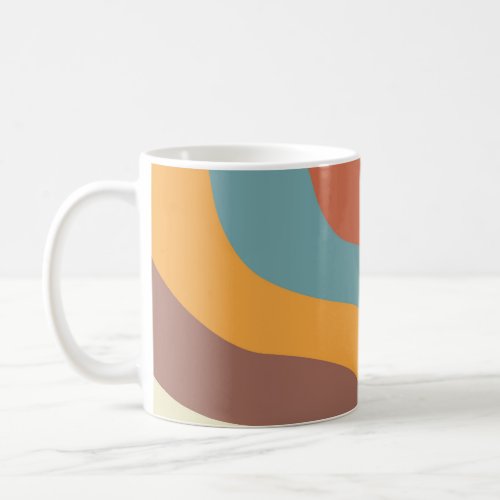 Groovy Retro Boho Stripes Colorful Pattern Coffee Mug