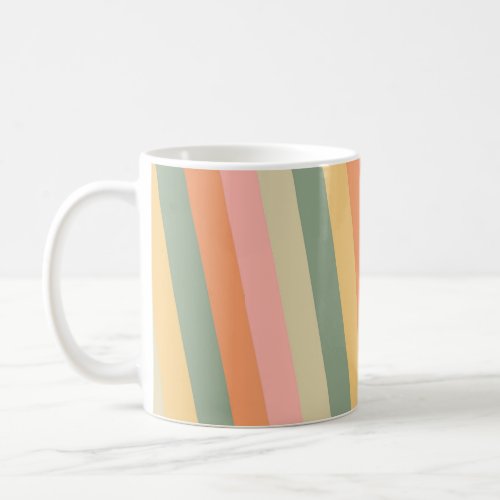 Groovy Retro Boho Stripes Colorful Pattern Coffee Mug