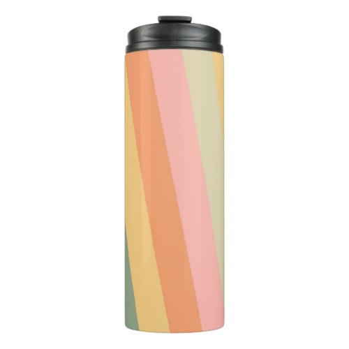 Groovy Retro Boho Stripes Colorful Pattern Thermal Tumbler