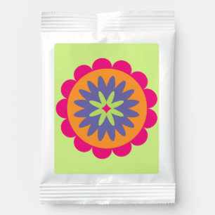 Groovy Retro Botanical Pattern Artwork Hot Chocolate Drink Mix