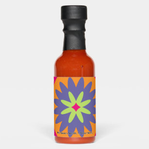 Groovy Retro Botanical Pattern Artwork Hot Sauces
