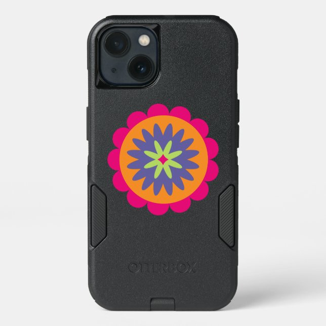Groovy Retro Botanical Pattern Artwork Otterbox iPhone Case (Back)