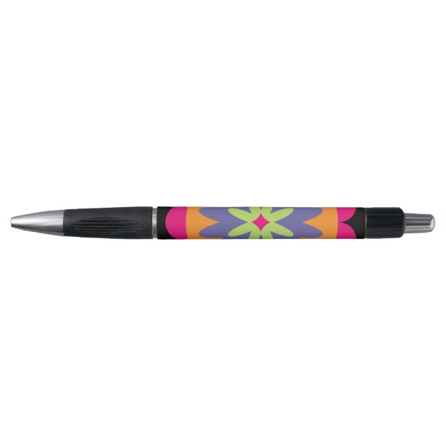 Groovy Retro Botanical Pattern Artwork Pen (Front)