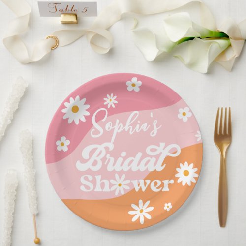 Groovy Retro Bridal Shower Hippie Paper Plates