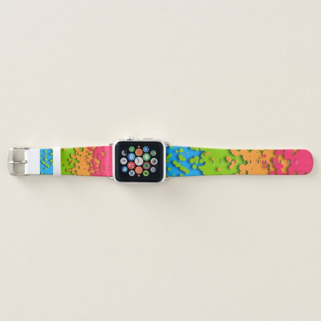 Groovy Retro Bubbly Trippy Funky Panromantic Pride Apple Watch Band (Front)