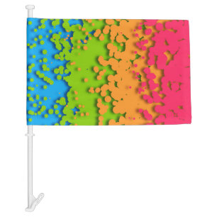 Groovy Retro Bubbly Trippy Funky Panromantic Pride Car Flag