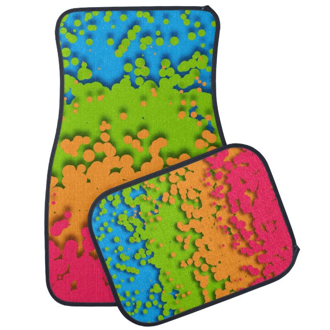 Groovy Retro Bubbly Trippy Funky Panromantic Pride Car Floor Mat (Set)