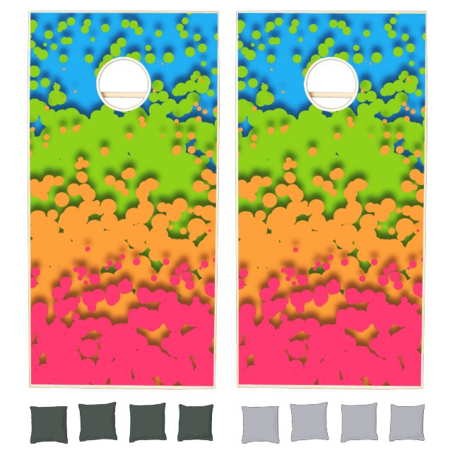 Groovy Retro Bubbly Trippy Funky Panromantic Pride Cornhole Set (Set)
