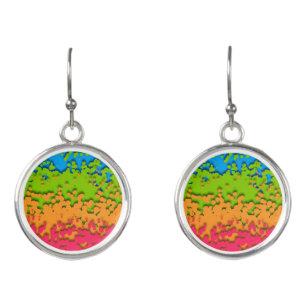 Groovy Retro Bubbly Trippy Funky Panromantic Pride Earrings