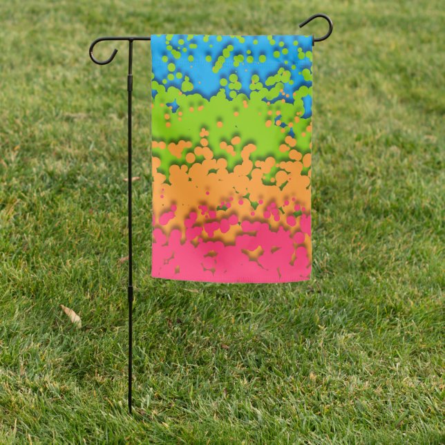 Groovy Retro Bubbly Trippy Funky Panromantic Pride Garden Flag (In SItu)