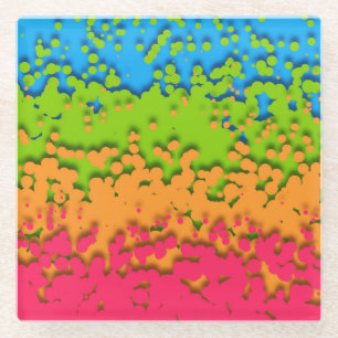 Groovy Retro Bubbly Trippy Funky Panromantic Pride Glass Coaster