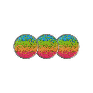 Groovy Retro Bubbly Trippy Funky Panromantic Pride Golf Ball Marker