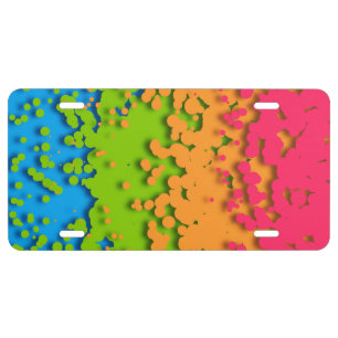 Groovy Retro Bubbly Trippy Funky Panromantic Pride License Plate