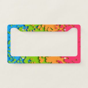 Groovy Retro Bubbly Trippy Funky Panromantic Pride License Plate Frame