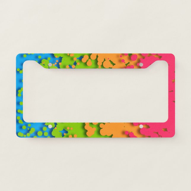 Groovy Retro Bubbly Trippy Funky Panromantic Pride License Plate Frame (Front)