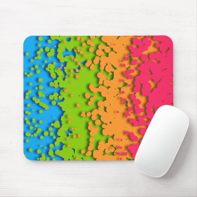 Groovy Retro Bubbly Trippy Funky Panromantic Pride Mouse Pad (With Mouse)