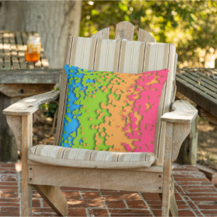 Groovy Retro Bubbly Trippy Funky Panromantic Pride Outdoor Pillow