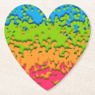 Groovy Retro Bubbly Trippy Funky Panromantic Pride Paper Coaster